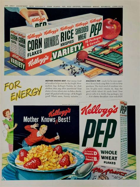 1948 Kellogg's Cereal Vintage Advertisement Kitchen Wall - Etsy