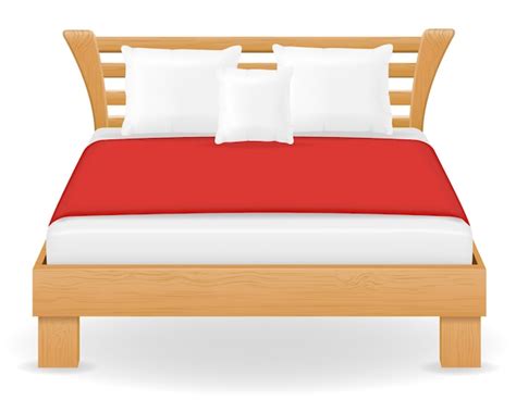 Premium Vector | Double bed furniture vector illustration