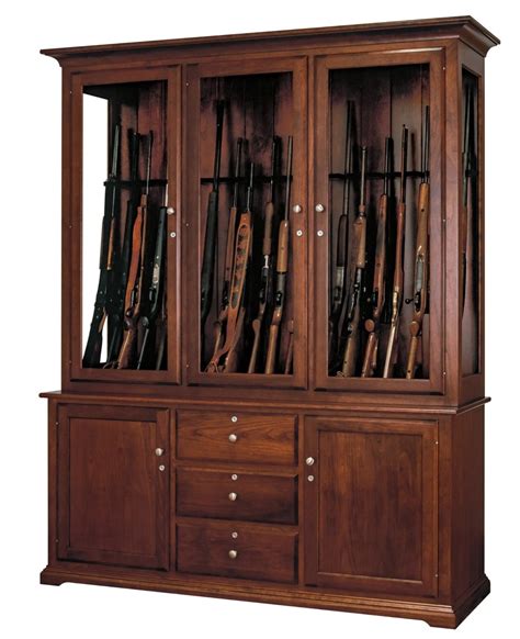 The Texan - Amish Handcrafted 20 Gun Cabinet - The Wood Reserve