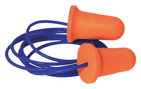 CONDOR Bell Ear Plugs, 33 dB Noise Reduction Rating NRR, Corded, Universal, Orange, PK 100 ...