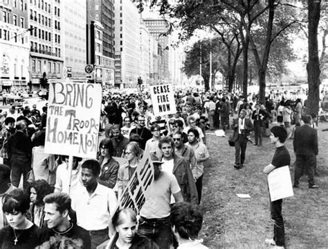 Protesters outside the Democratic National Convention in 1968.