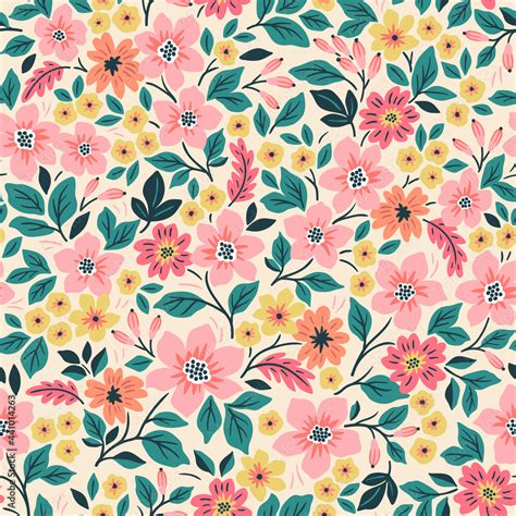 Cute floral pattern in the small flowers. Seamless vector texture ...