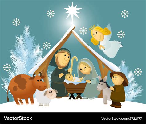 Cartoon Nativity - Nativity Cartoon Scene Christmas Holy Family ...