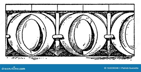 Roman Egg-and-Dart Moulding, Erechtheion, Vintage Engraving Vector Illustration | CartoonDealer ...