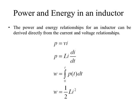 ☑ Energy Of An Inductor Equation