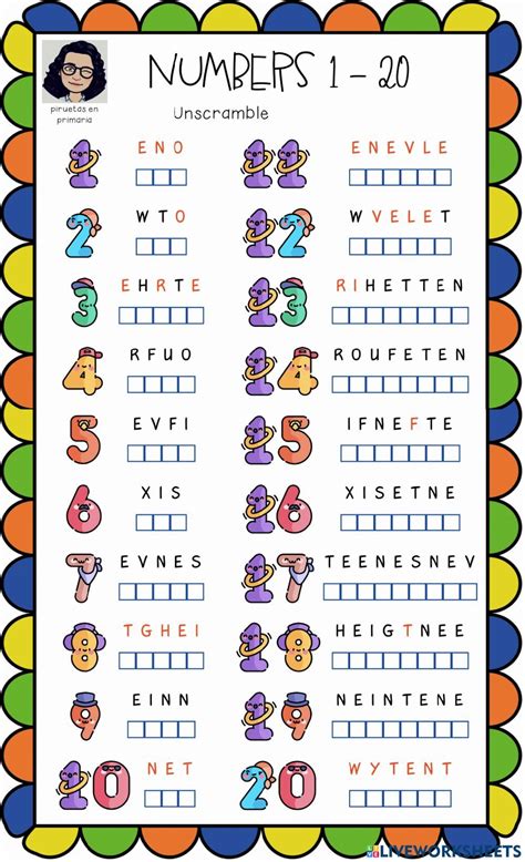 Numbers 1-20 writing (2) interactive worksheet in 2021 | Numbers for kids, English activities ...