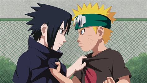 Naruto vs sasuke, naruto, rivals, sasuke, kids, HD wallpaper | Peakpx