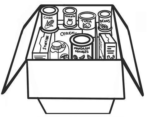 Food Drive Coloring Pages - Coloring Home