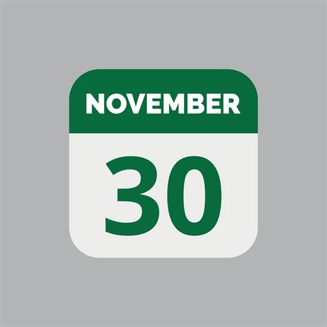 November 30 Calendar Date Icon 23203159 Vector Art at Vecteezy