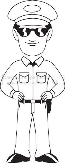 People Outline Clipart-black outline policeman clipart