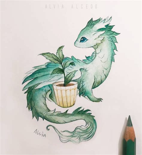 Plant dragon by AlviaAlcedo on DeviantArt | Cute dragon drawing ...