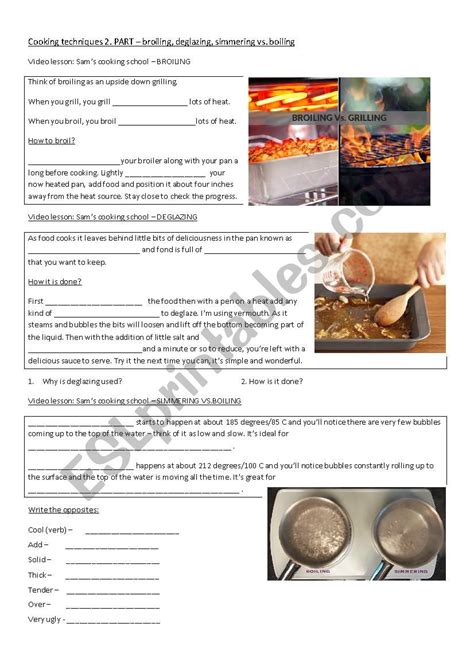 Cooking techniques - 2. PART - ESL worksheet by milana83