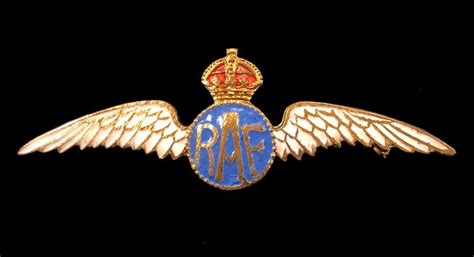 Sally Bosleys Badge Shop | WW2 Royal Air Force pilot wing RAF gilt and enamel sweetheart badge