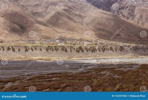 Village in Spiti - Landscape of Spiti Valley, Himachal Pradesh, India ...