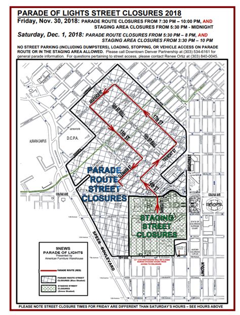 Parade Of Lights Denver Map