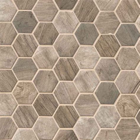 Driftwood Hexagon 6mm Glass Mosaic Tiles | Mosaic Tile Direct