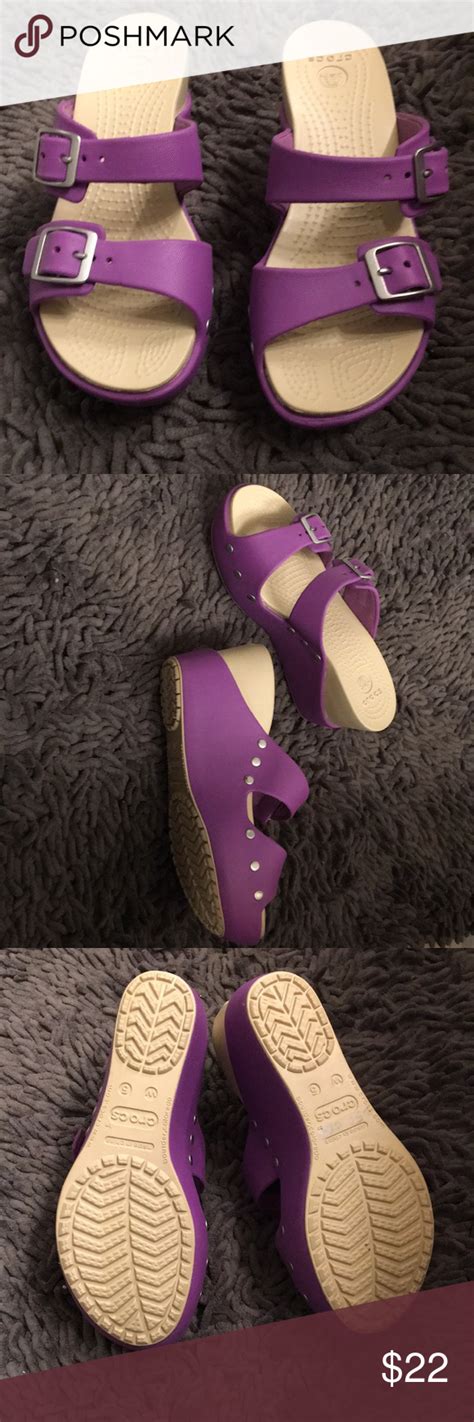 Purple crocs sandals | Purple crocs, Purple wedges, Crocs sandals