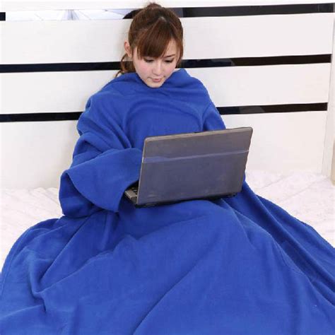 4 Colors Home Winter Warm Soft Fleece Snuggie Blanket Robe Cloak with Sleeves | eBay