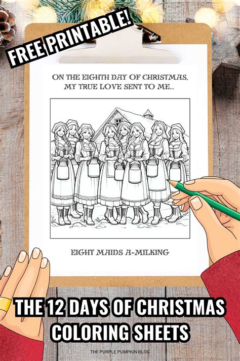 Free 12 Days of Christmas Coloring Pages Printable