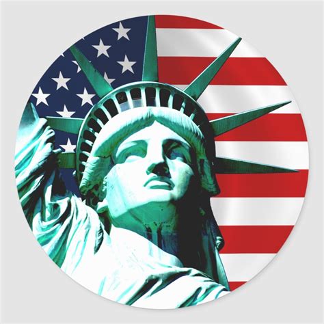 Statue of Liberty, New York Classic Round Sticker | Zazzle.com | Black statue of liberty, Statue ...