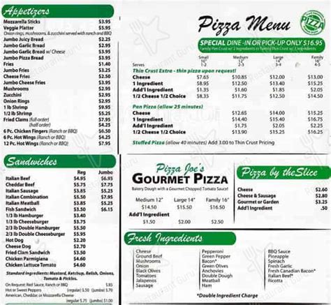 Menu at Munchies Pizza & Bar, Elk Grove Village