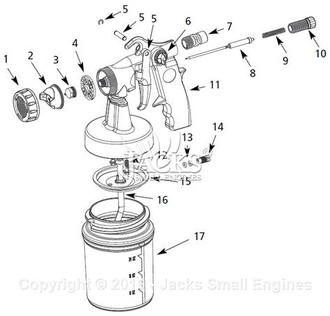 Campbell Hausfeld HV2050 Parts Diagram for Spray-Gun Parts