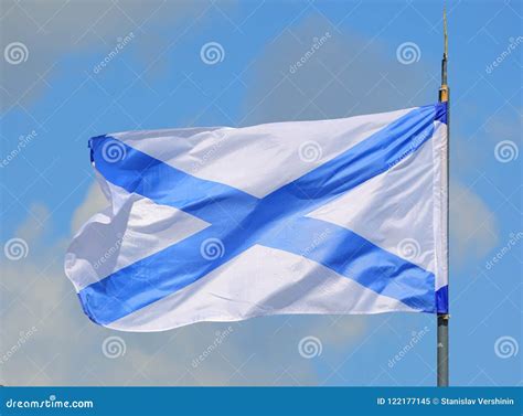 Flag of the Russian Navy stock image. Image of cross - 122177145