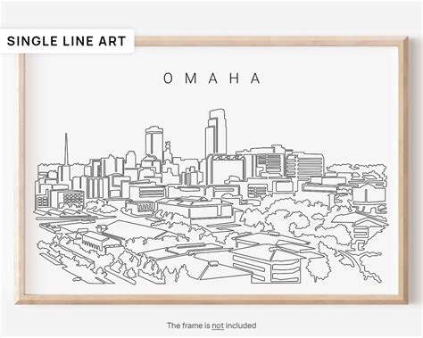 Omaha Skyline Art Print Omaha Poster With Cityscape Single - Etsy