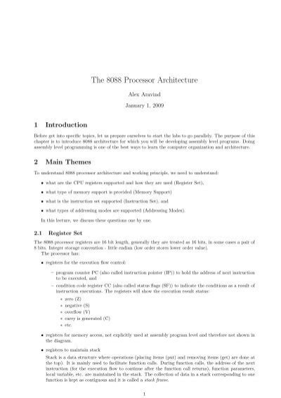 The 8088 Processor Architecture