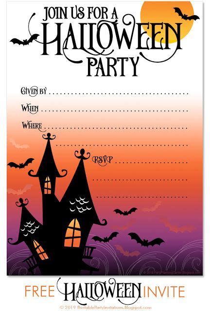 FREE printable Halloween costume party invitations #halloween… | Free halloween party ...