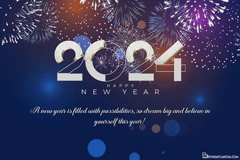 Fireworks Happy New Year 2024 Wishes Card Images Download