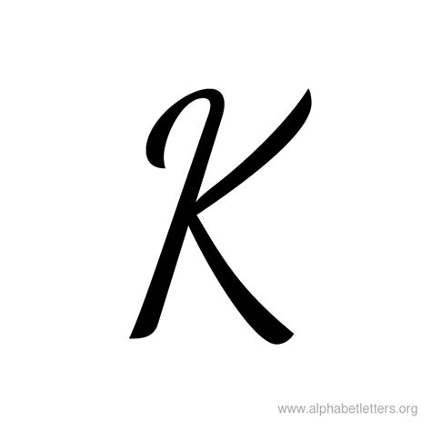 Cursive Alphabet K | AlphabetWorksheetsFree.com