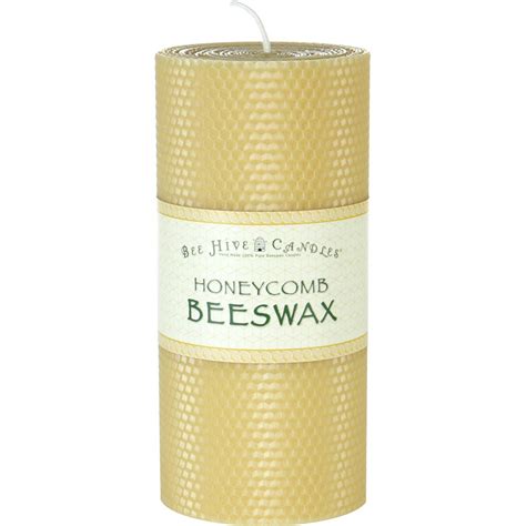 4" x 8" Honeycomb Beeswax Pillar Candle - BeeHiveCandles.com