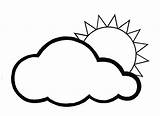 Very Easy coloring With Just A Sun And cloud  Weather Coloring Pages sketch template