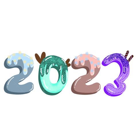 2023 Lettering Number Cartoon, Number, Cartoon Number, 2023 PNG ...