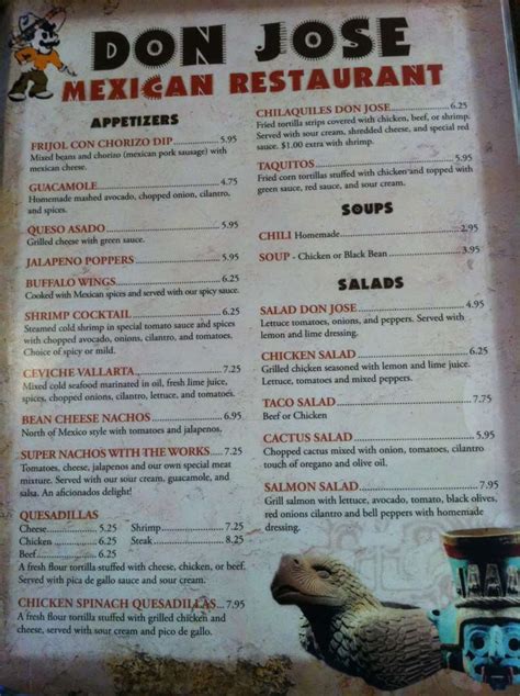 Don Jose Mexican Restaurant Menu - Urbanspoon/Zomato