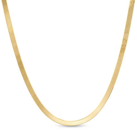 Buy a 4mm Gold Herringbone Chain: 14K Solid Yellow Gold