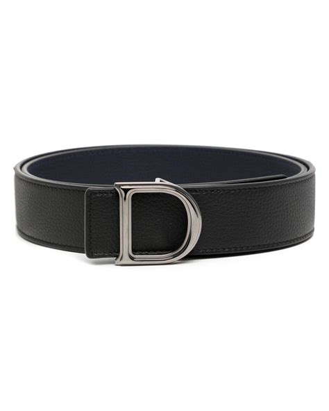 Dior Black Logo Buckle Reversible Leather Belt for Men | Lyst