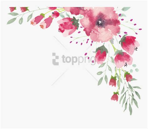 Watercolor Flower Border Clipart, HD Png Download , Transparent Png Image - PNGitem