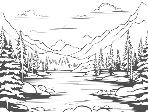 National Park Forest Coloring - Coloring Page