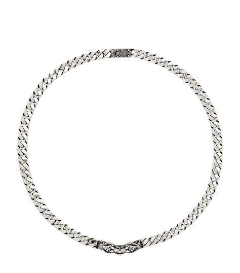 Gucci Sterling Silver Tiger Head Necklace | Harrods AE