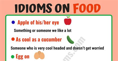 10 Interesting FOOD Idioms and Their Meaning! - ESL Forums