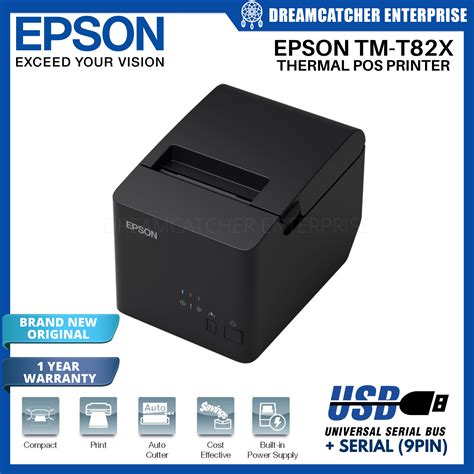 Epson TM-T82X TM T82 Thermal POS Printer USB + Serial 9 PIN Interface with Built In Power Supply ...