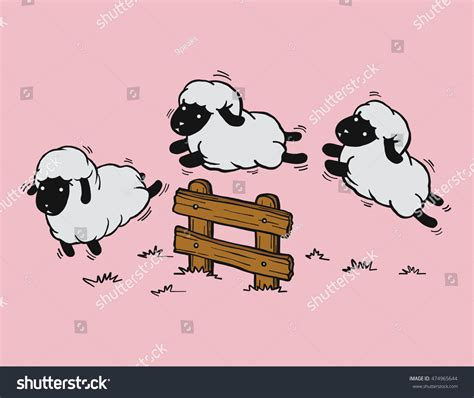 Jumping Sheep Funny Sheep Cartoon Isolated Stock Vector (Royalty Free ...