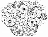 Flower Basket Coloring Page » Turkau sketch template