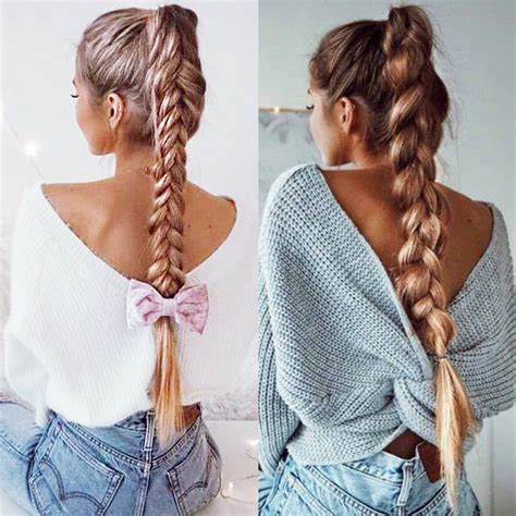 SEGO Long Fishtail Braid Ponytail Clip in Hair Extension Synthetic Claw ...