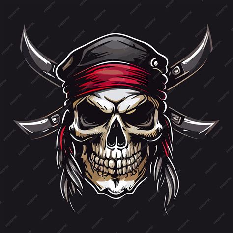 Premium Vector | Pirate skull vector icon illustration