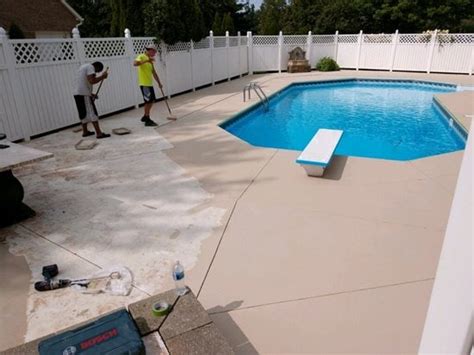 Concrete Pool Deck Paint – Painted Concrete Around Pool - Concrete Network