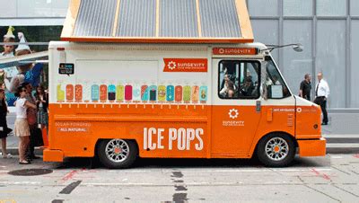 This solar-powered truck gives out free popsicles and promotes residential solar service. It ...