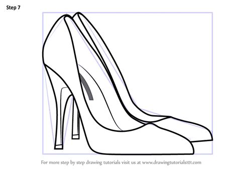 How to Draw High Heeled Shoe (Fashion) Step by Step ...